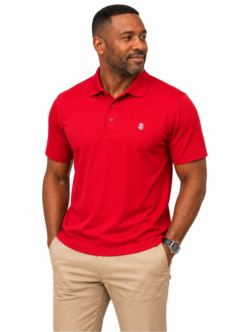Izod Men's Red Short-Sleeve Polo XL